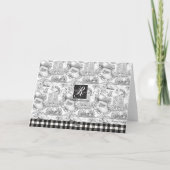 JACK RUSSELL Terrier Black Toile w/Customization Bedankkaart (Achterkant)