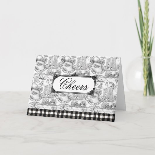 JACK RUSSELL Terrier Black Toile w/Customization Bedankkaart (Voorkant)