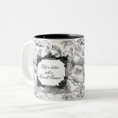 JACK RUSSELL Terrier Black Toile w/Customization Tweekleurige Koffiemok (Voorkant links)