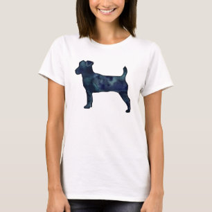 Jack Russell Terrier Black Waterverf Silhouette T-shirt