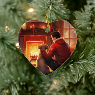 Jack Russell Terrier Brandweerman, Puppy, Hondenli Keramisch Ornament