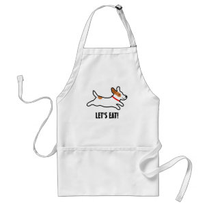 Jack Russell Terrier Cartoon Dog met aangepaste te Standaard Schort
