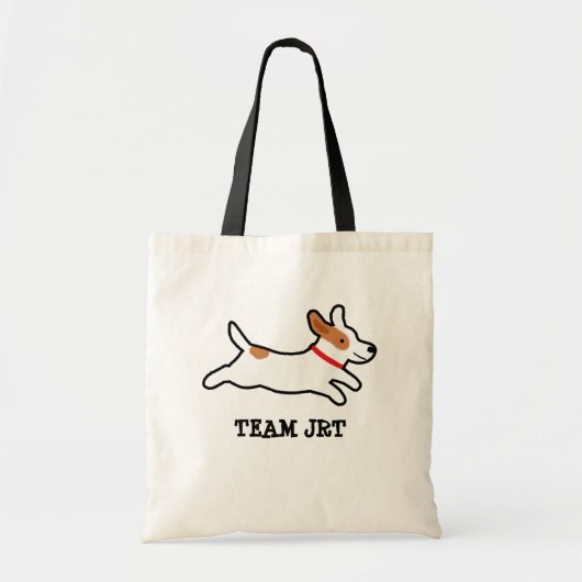 Jack Russell Terrier Cartoon Dog met aangepaste te Tote Bag (Voorkant)
