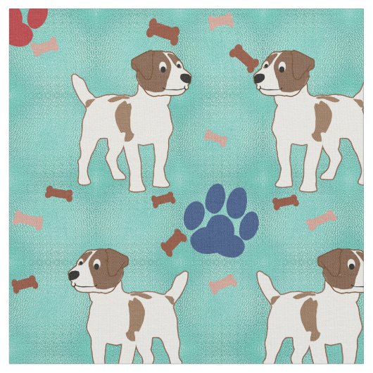 Jack Russell Terrier Cartoon Stof (Close Up)