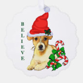 Jack Russell Terrier Christmas Ornament Kaart (Voorkant)