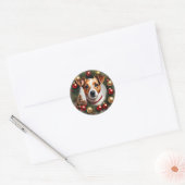 Jack Russell Terrier Christmas Ronde Sticker (Envelop)