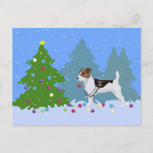 Jack Russell Terrier die kerstboom deinst Feestdagenkaart
