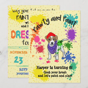 Jack Russell Terrier Dog Art Birthday Party nodigt Kaart