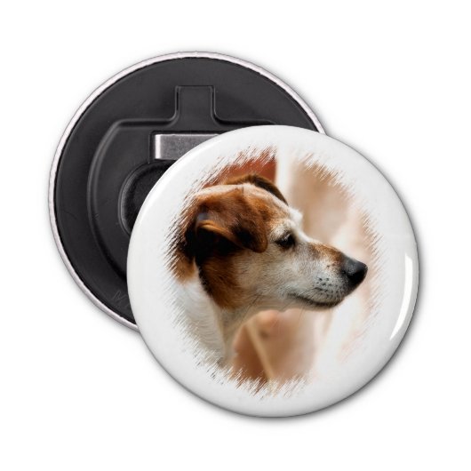 JACK RUSSELL TERRIER DOG BUTTON FLESOPENER (Voorkant)