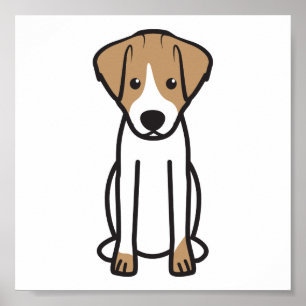 Jack Russell Terrier Dog Cartoon Poster