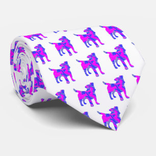 Jack Russell Terrier Dog Cute PinkSilhouette White Stropdas