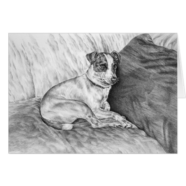 Jack Russell Terrier Dog Drawing beroemd gemaakt d (Voorkant Horizontaal)