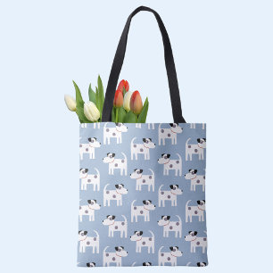 Jack Russell Terrier Dog Pattern Blue Draagtas