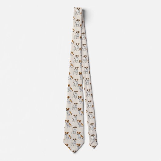 Jack Russell Terrier Dog Pattern Stropdas (Voorkant)