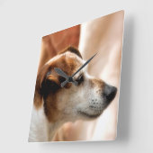 JACK RUSSELL TERRIER DOG VIERKANTE KLOK (Hoek)
