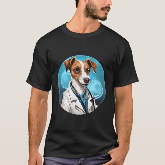 Jack Russell Terrier Dokter Grappige Hond Beroep T-shirt (Voorkant)