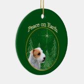 Jack Russell Terrier (gebroken) Peace Sleutelhange Keramisch Ornament (Rechts)