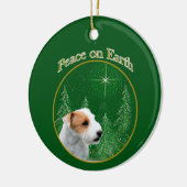 Jack Russell Terrier (gebroken) Peace Sleutelhange Keramisch Ornament (Links)