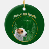 Jack Russell Terrier (gebroken) Peace Sleutelhange Keramisch Ornament (Achterkant)