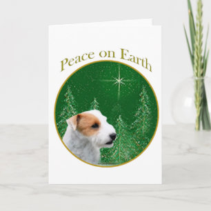 Jack Russell Terrier (gebroken) Vrede Feestdagen Kaart