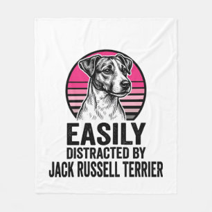 Jack Russell Terrier gemakkelijk afgeleid Vintage Fleece Deken