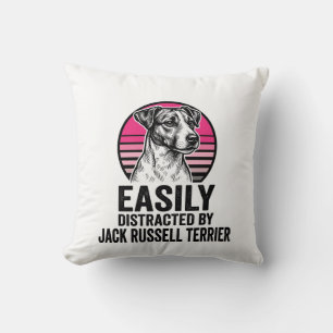 Jack Russell Terrier gemakkelijk afgeleid Vintage Kussen