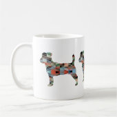 Jack Russell Terrier Geometric Pattern Silhouette Koffiemok (Links)