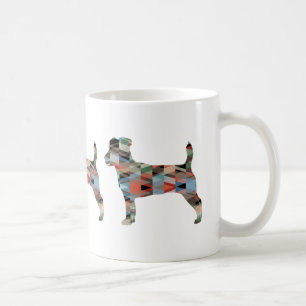 Jack Russell Terrier Geometric Pattern Silhouette Koffiemok