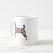 Jack Russell Terrier Geometric Pattern Silhouette Koffiemok (Voorkant links)
