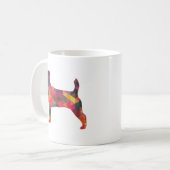 Jack Russell Terrier Geometric Pattern Silhouette Koffiemok (Voorkant links)