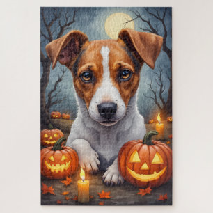 Jack Russell Terrier Griezelen Halloween Portret  Legpuzzel