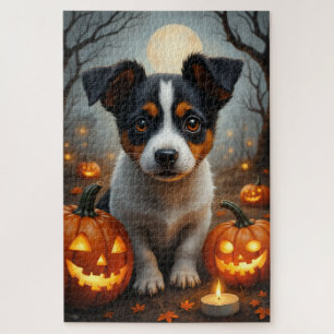 Jack Russell Terrier Griezelen Halloween Portret Legpuzzel