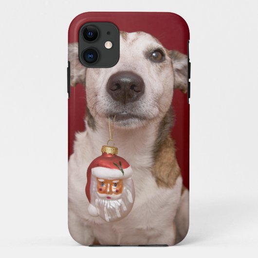 Jack Russell Terrier Holding kerstversiering Case-Mate iPhone Case (Achterkant)