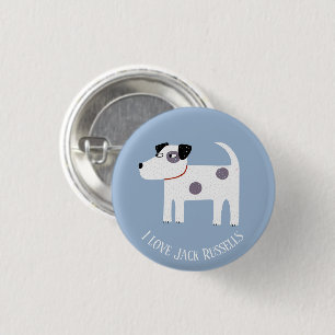 Jack Russell Terrier Hond Eigen Tekst Ronde Button 3,2 Cm