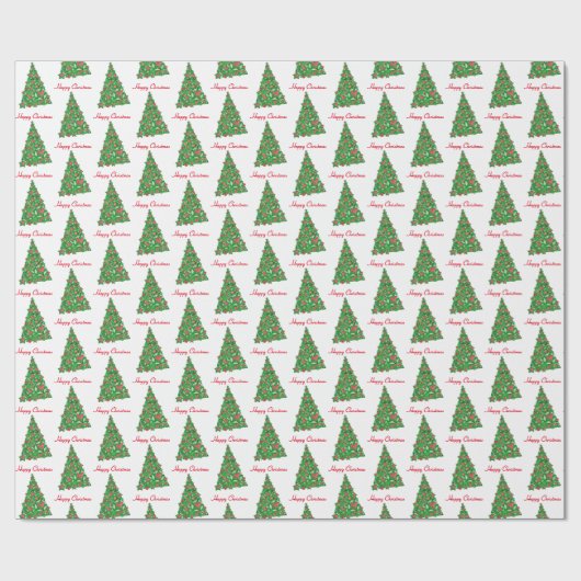 Jack Russell Terrier Hond Kerstboom Wit Cadeaupapier (Vlak)