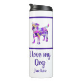 Jack Russell Terriër Hond Silhouet Paarse PY&B Thermosbeker (Geroteerd rechts)