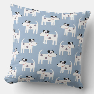 Jack Russell Terrier Hondenpatroon Blauw Kussen