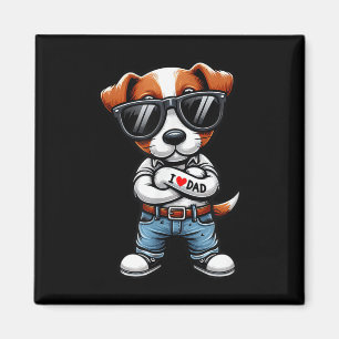 Jack Russell Terrier Ik hou van papa Funny Dog Tat Magneet