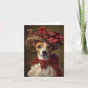 Jack Russell Terrier Kerstmis Victoriaanse Hond Feestdagen Kaart