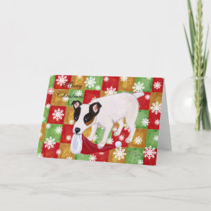 Jack Russell Terrier kerstsnowflakes-kaart Feestdagen Kaart