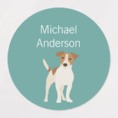 Jack Russell Terrier-kleuren waterdicht label (Design 2)