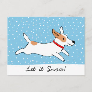 Jack Russell Terrier - Laat het met sneeuwhondenho Feestdagenkaart