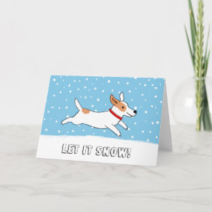 Jack Russell Terrier laat het sneeuwbolkerst Feestdagen Kaart