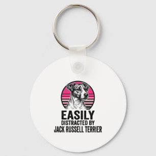 Jack Russell Terrier Licht Afleidbaar Vintage T-Sh Sleutelhanger