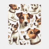  Jack Russell Terrier Naadloos Fleece Deken (Voorkant)