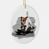 Jack Russell Terrier op Skateboard Keramisch Ornament (Rechts)