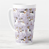 Jack Russell Terrier Patrouilles et os Latte Mug (Angle gauche)