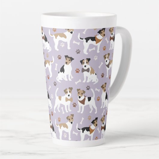 Jack Russell Terrier Paws and Botten Latte Mok (Rechterhoek)