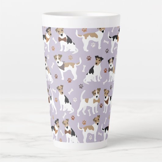 Jack Russell Terrier Paws and Botten Latte Mok (Voorkant)