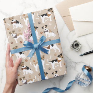Jack Russell Terrier Paws and Botten Wrapping Pape Cadeaupapier